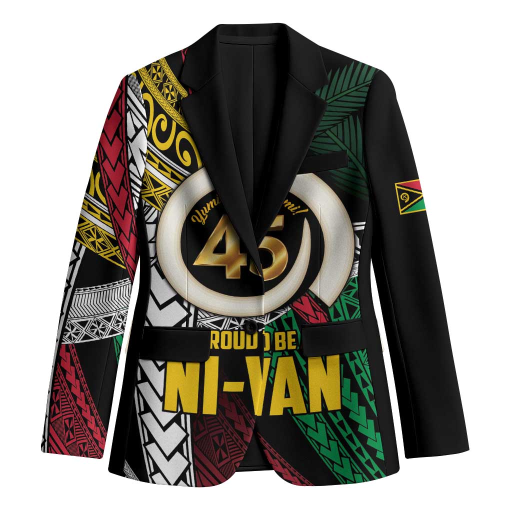 Ni-Van Vanuatu 45th Yumi Yumi Yumi Blazer Vanuatuan Boar Tusk Polynesian Pattern - Polynesian Pride