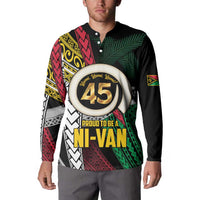 Ni-Van Vanuatu 45th Yumi Yumi Yumi Button Sweatshirt Vanuatuan Boar Tusk Polynesian Pattern