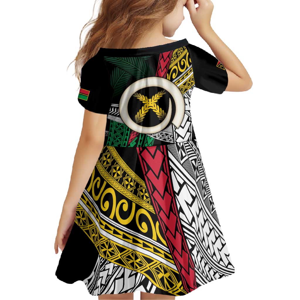 Ni-Van Vanuatu 45th Yumi Yumi Yumi Family Matching Off Shoulder Maxi Dress and Hawaiian Shirt Vanuatuan Boar Tusk Polynesian Pattern