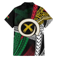 Ni-Van Vanuatu 45th Yumi Yumi Yumi Family Matching Off Shoulder Short Dress and Hawaiian Shirt Vanuatuan Boar Tusk Polynesian Pattern