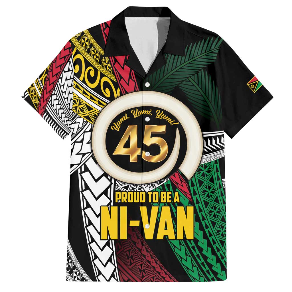 Ni-Van Vanuatu 45th Yumi Yumi Yumi Family Matching Summer Maxi Dress and Hawaiian Shirt Vanuatuan Boar Tusk Polynesian Pattern