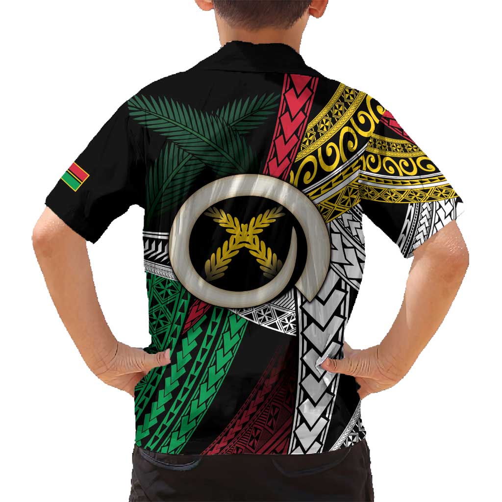 Ni-Van Vanuatu 45th Yumi Yumi Yumi Family Matching Tank Maxi Dress and Hawaiian Shirt Vanuatuan Boar Tusk Polynesian Pattern