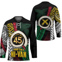 Ni-Van Vanuatu 45th Yumi Yumi Yumi Hockey Jersey Vanuatuan Boar Tusk Polynesian Pattern - Polynesian Pride