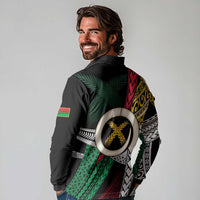 Ni-Van Vanuatu 45th Yumi Yumi Yumi Long Sleeve Polo Shirt Vanuatuan Boar Tusk Polynesian Pattern