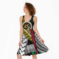 Ni-Van Vanuatu 45th Yumi Yumi Yumi Midi Dress Vanuatuan Boar Tusk Polynesian Pattern - Polynesian Pride
