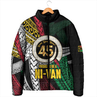 Ni-Van Vanuatu 45th Yumi Yumi Yumi Padded Jacket Vanuatuan Boar Tusk Polynesian Pattern - Polynesian Pride
