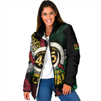 Ni-Van Vanuatu 45th Yumi Yumi Yumi Padded Jacket Vanuatuan Boar Tusk Polynesian Pattern - Polynesian Pride