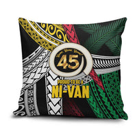 Ni-Van Vanuatu 45th Yumi Yumi Yumi Pillow Cover Vanuatuan Boar Tusk Polynesian Pattern - Polynesian Pride