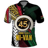 Ni-Van Vanuatu 45th Yumi Yumi Yumi Polo Shirt Vanuatuan Boar Tusk Polynesian Pattern