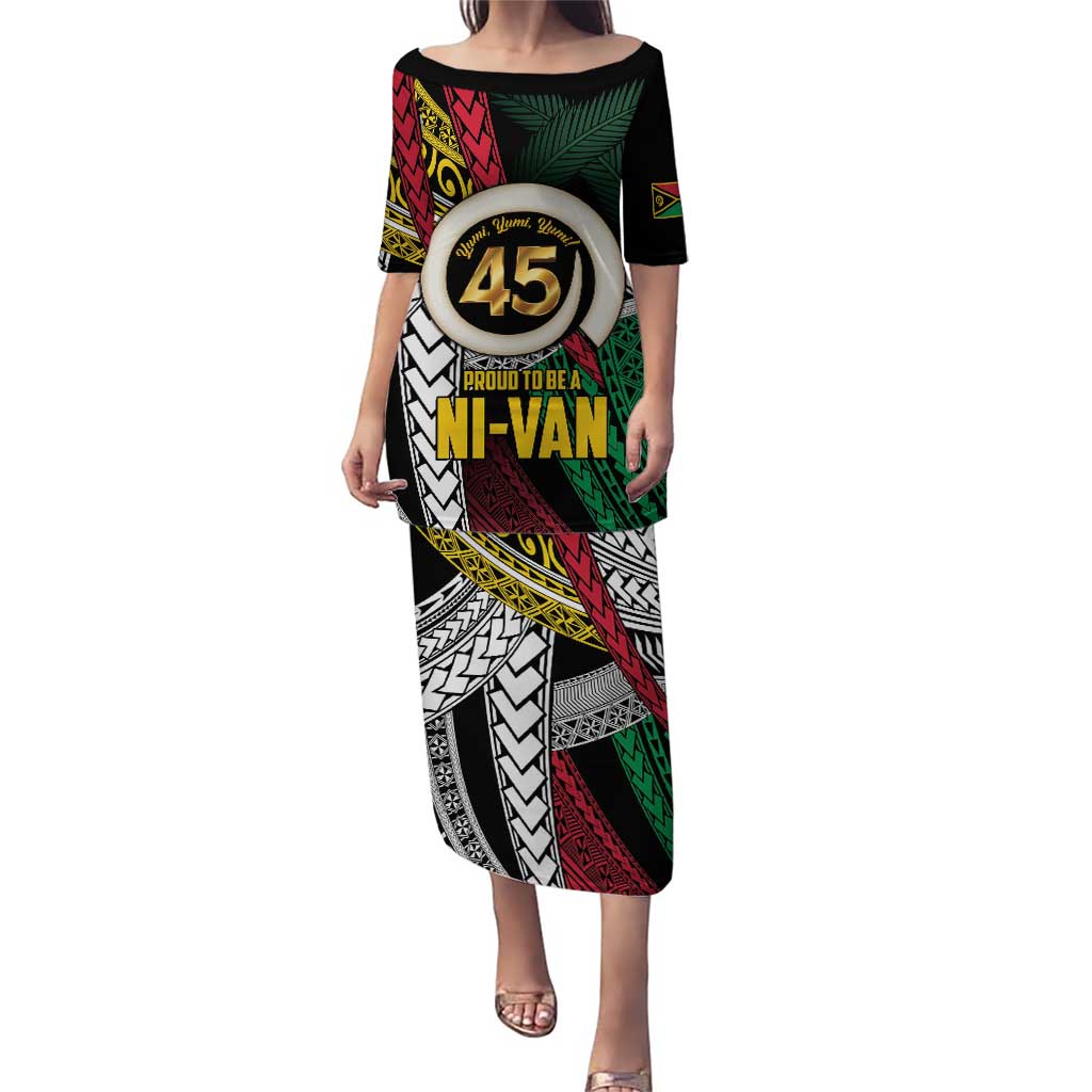 Ni-Van Vanuatu 45th Yumi Yumi Yumi Puletasi Vanuatuan Boar Tusk Polynesian Pattern