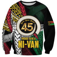 Ni-Van Vanuatu 45th Yumi Yumi Yumi Sweatshirt Vanuatuan Boar Tusk Polynesian Pattern LT9 Unisex Black - Polynesian Pride