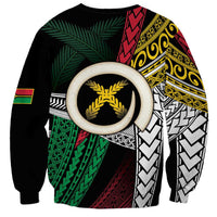 Ni-Van Vanuatu 45th Yumi Yumi Yumi Sweatshirt Vanuatuan Boar Tusk Polynesian Pattern LT9 - Polynesian Pride