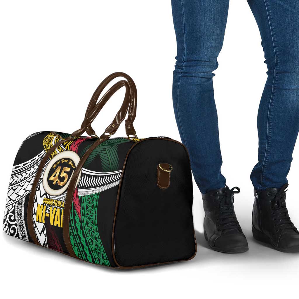 Ni-Van Vanuatu 45th Yumi Yumi Yumi Travel Bag Vanuatuan Boar Tusk Polynesian Pattern - Polynesian Pride