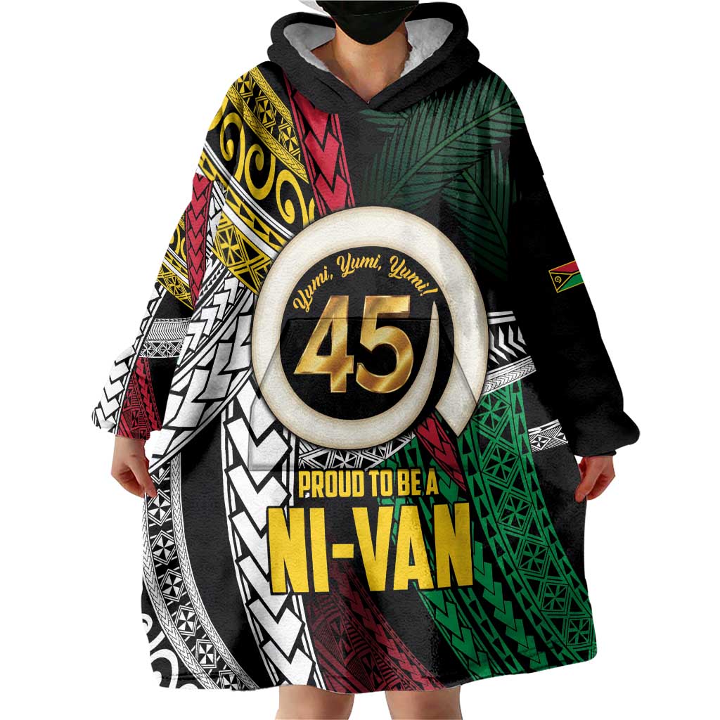 Ni-Van Vanuatu 45th Yumi Yumi Yumi Wearable Blanket Hoodie Vanuatuan Boar Tusk Polynesian Pattern