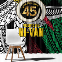 Ni-Van Vanuatu 45th Yumi Yumi Yumi Window Curtain Vanuatuan Boar Tusk Polynesian Pattern