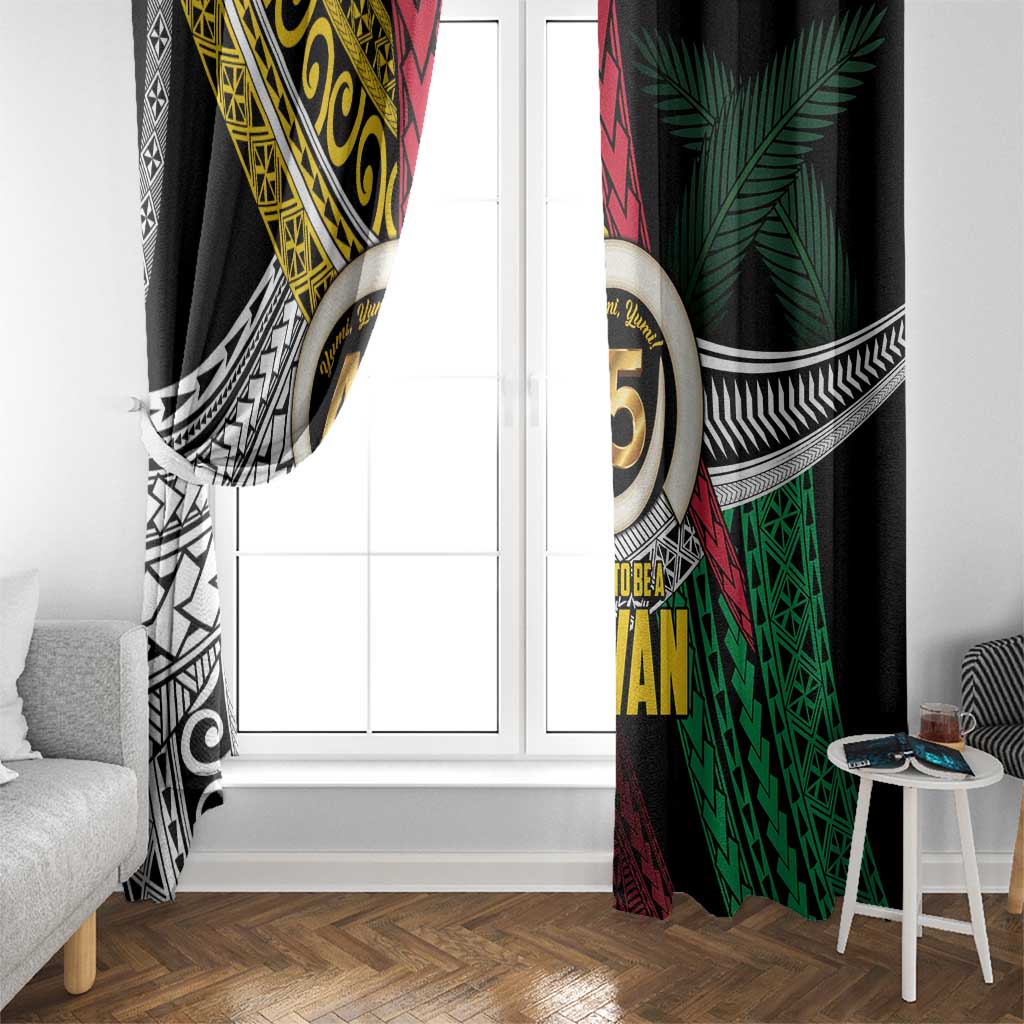 Ni-Van Vanuatu 45th Yumi Yumi Yumi Window Curtain Vanuatuan Boar Tusk Polynesian Pattern
