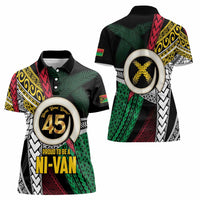 Ni-Van Vanuatu 45th Yumi Yumi Yumi Women Polo Shirt Vanuatuan Boar Tusk Polynesian Pattern