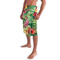 Hawaiian Flamingo Hibiscus Personalised Lavalava Green Summer Tropical Flowers - Polynesian Pride
