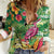 Hawaiian Flamingo Hibiscus Personalised Women Casual Shirt Green Summer Tropical Flowers - Polynesian Pride