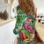 Hawaiian Flamingo Hibiscus Personalised Women Casual Shirt Green Summer Tropical Flowers - Polynesian Pride