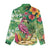 Hawaiian Flamingo Hibiscus Personalised Women Casual Shirt Green Summer Tropical Flowers - Polynesian Pride