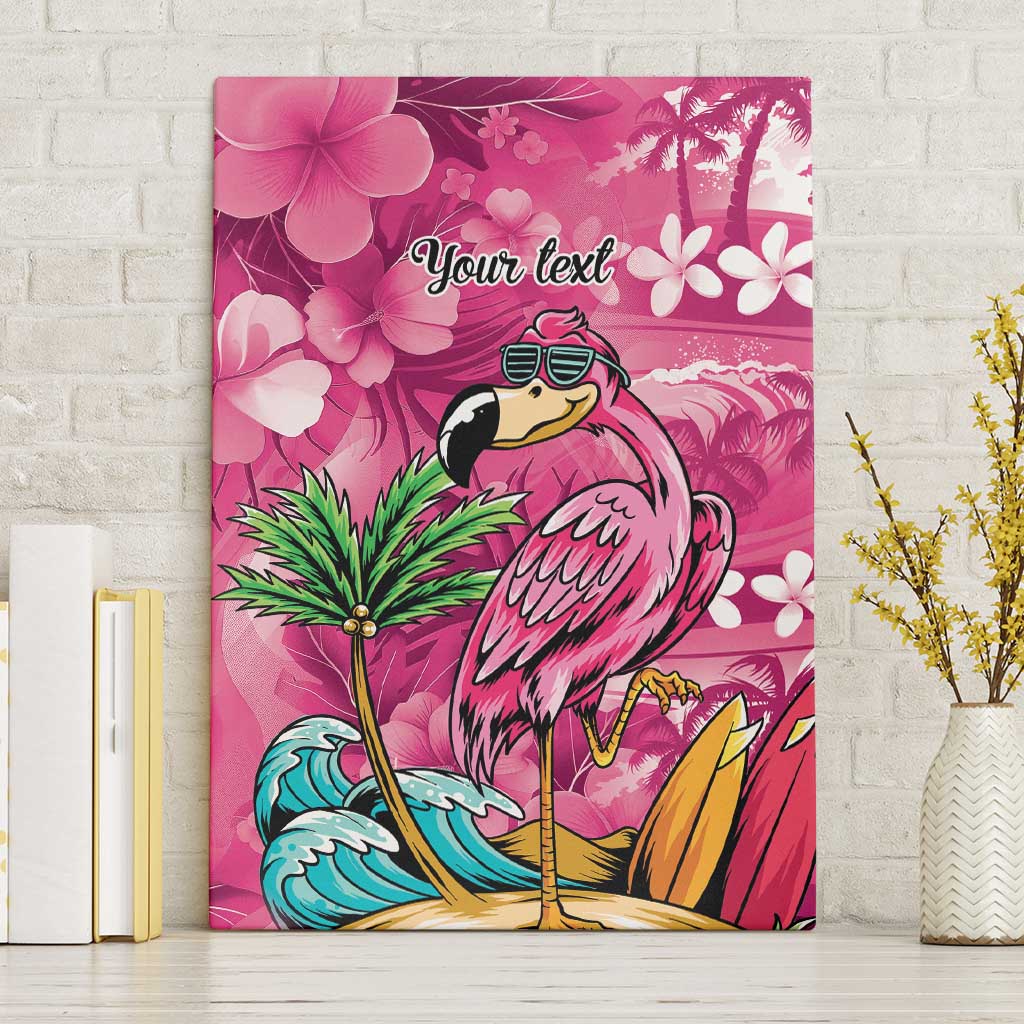 Hawaiian Flamingo Hibiscus Personalised Canvas Wall Art Pink Summer Tropical Flowers - Polynesian Pride