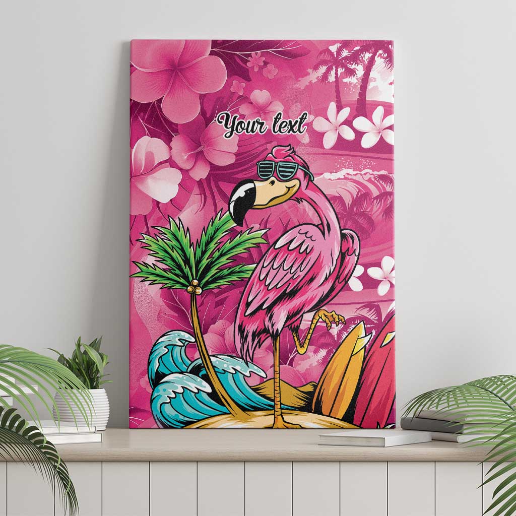 Hawaiian Flamingo Hibiscus Personalised Canvas Wall Art Pink Summer Tropical Flowers - Polynesian Pride