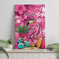 Hawaiian Flamingo Hibiscus Personalised Canvas Wall Art Pink Summer Tropical Flowers - Polynesian Pride