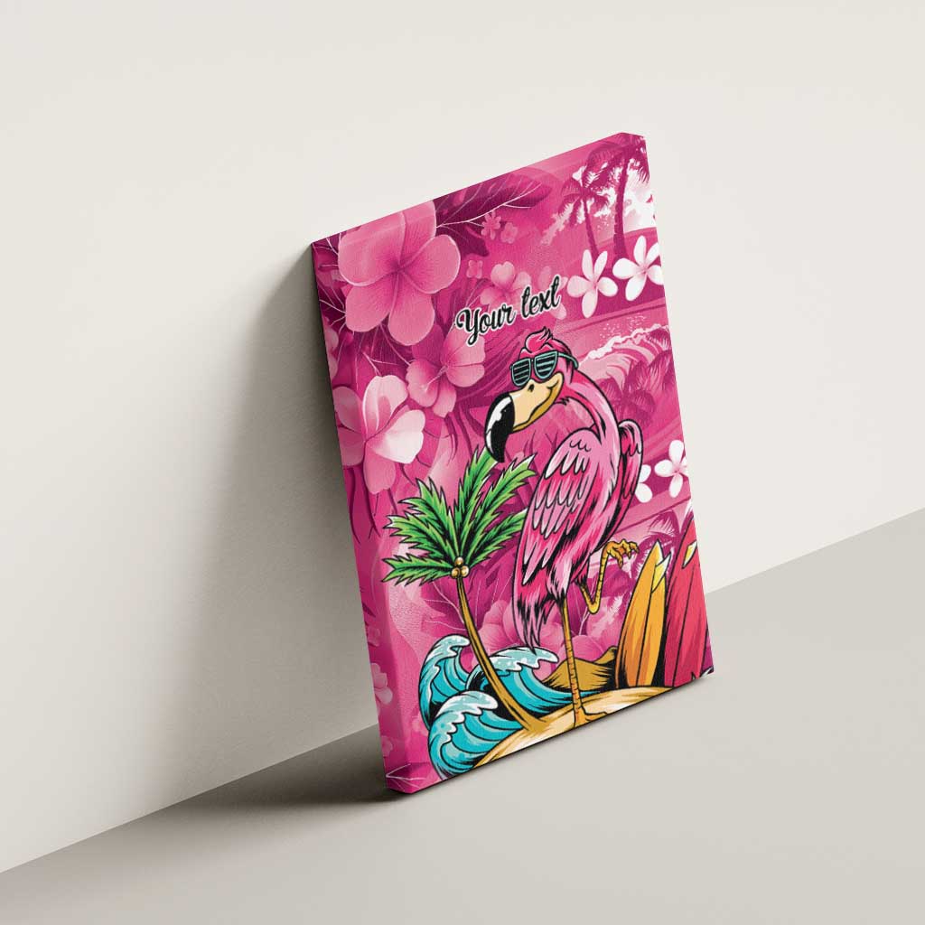 Hawaiian Flamingo Hibiscus Personalised Canvas Wall Art Pink Summer Tropical Flowers - Polynesian Pride