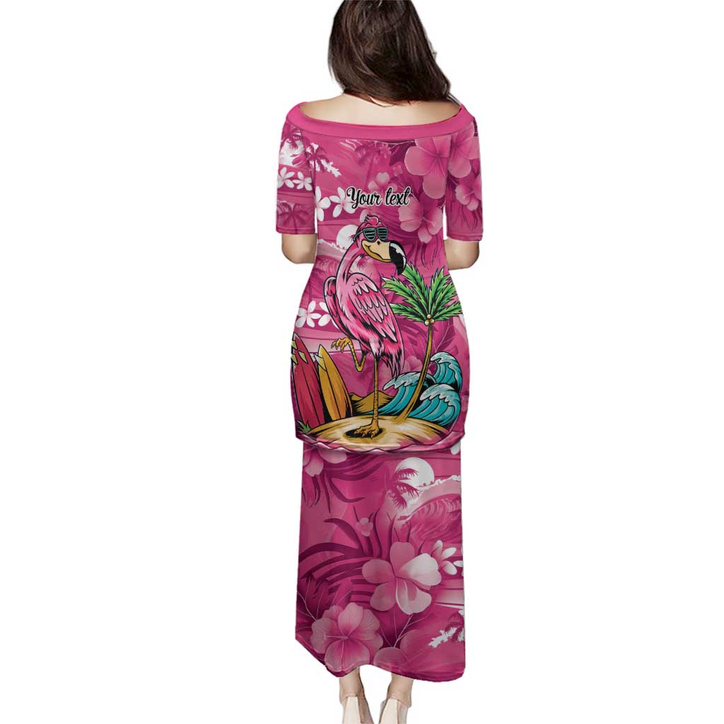 Hawaiian Flamingo Hibiscus Personalised Family Matching Puletasi and Hawaiian Shirt Pink Summer Tropical Flowers - Polynesian Pride