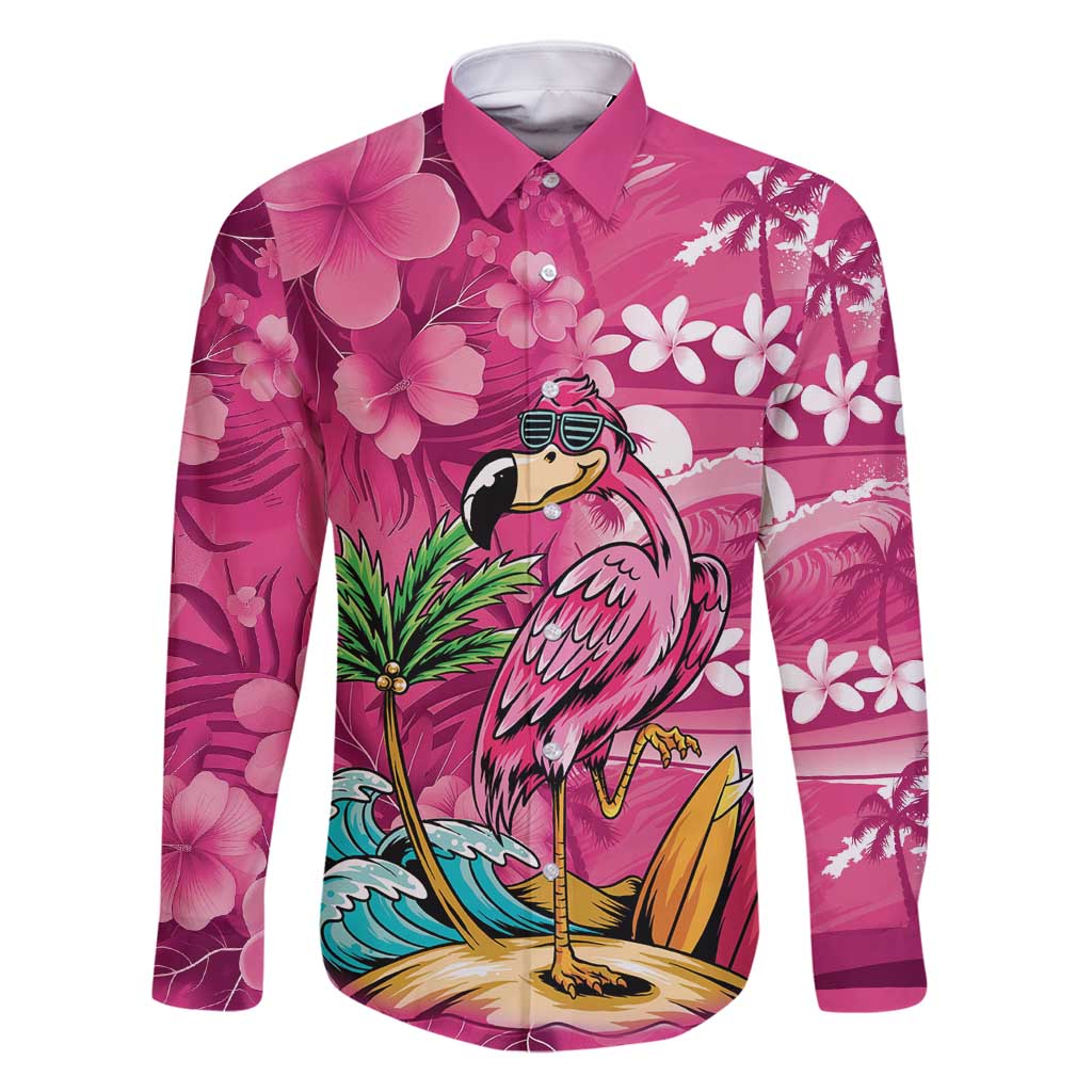 Hawaiian Flamingo Hibiscus Personalised Family Matching Summer Maxi Dress and Hawaiian Shirt Pink Summer Tropical Flowers - Polynesian Pride