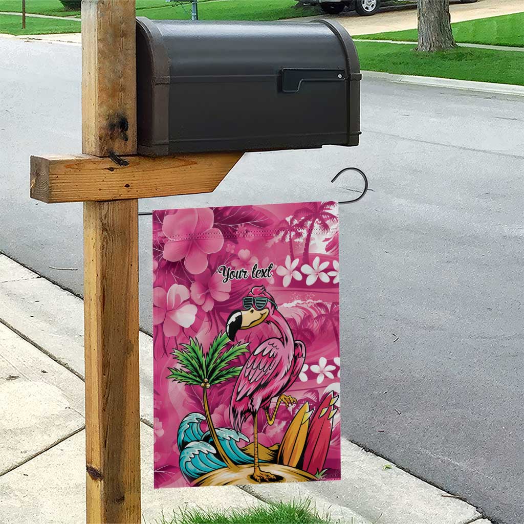 Hawaiian Flamingo Hibiscus Personalised Garden Flag Pink Summer Tropical Flowers - Polynesian Pride