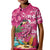 Hawaiian Flamingo Hibiscus Personalised Kid Polo Shirt Pink Summer Tropical Flowers - Polynesian Pride