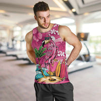 Hawaiian Flamingo Hibiscus Personalised Men Tank Top Pink Summer Tropical Flowers - Polynesian Pride