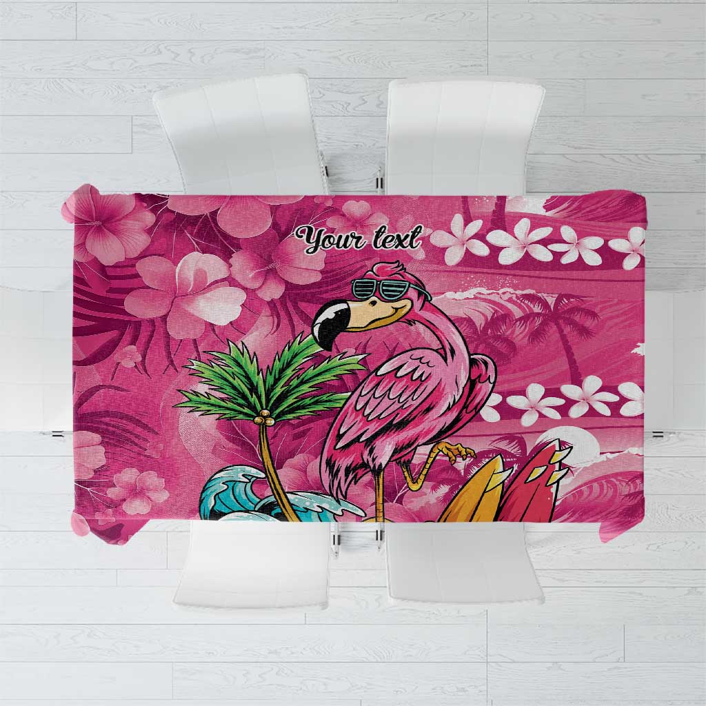Hawaiian Flamingo Hibiscus Personalised Tablecloth Pink Summer Tropical Flowers - Polynesian Pride