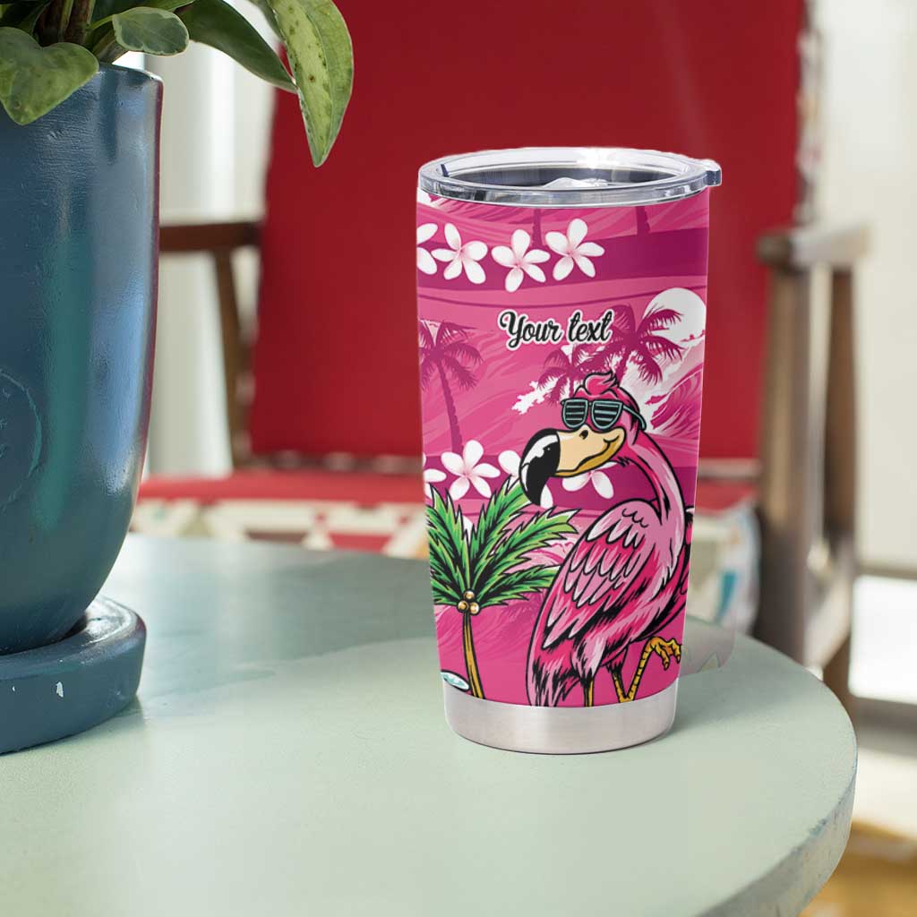 Hawaiian Flamingo Hibiscus Personalised Tumbler Cup Pink Summer Tropical Flowers - Polynesian Pride