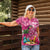 Hawaiian Flamingo Hibiscus Personalised Women Polo Shirt Pink Summer Tropical Flowers - Polynesian Pride