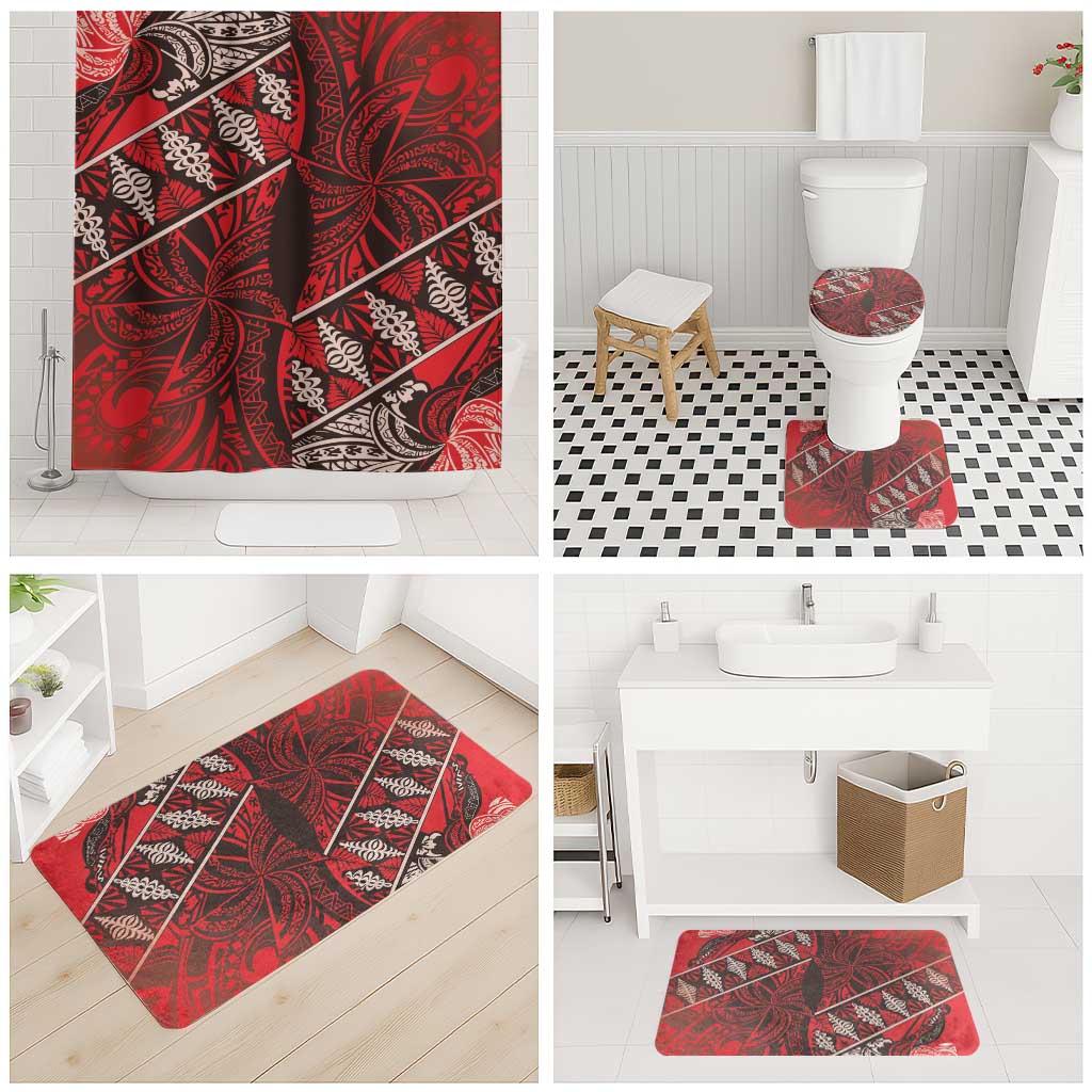Vintage Ngatu Tribal Tonga Pattern Bathroom Set - Polynesian Pride