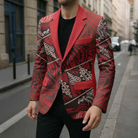 Vintage Ngatu Tribal Tonga Pattern Blazer - Polynesian Pride