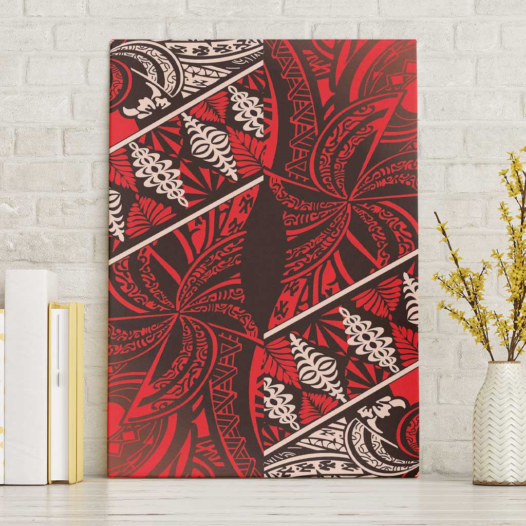 Vintage Ngatu Tribal Tonga Pattern Canvas Wall Art - Polynesian Pride