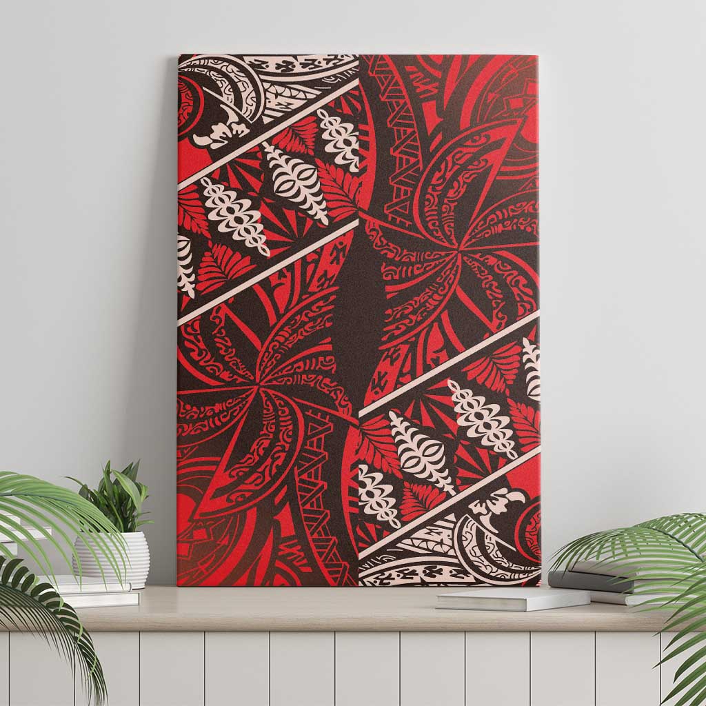 Vintage Ngatu Tribal Tonga Pattern Canvas Wall Art - Polynesian Pride