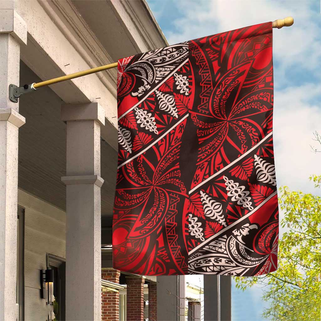 Vintage Ngatu Tribal Tonga Pattern Garden Flag - Polynesian Pride