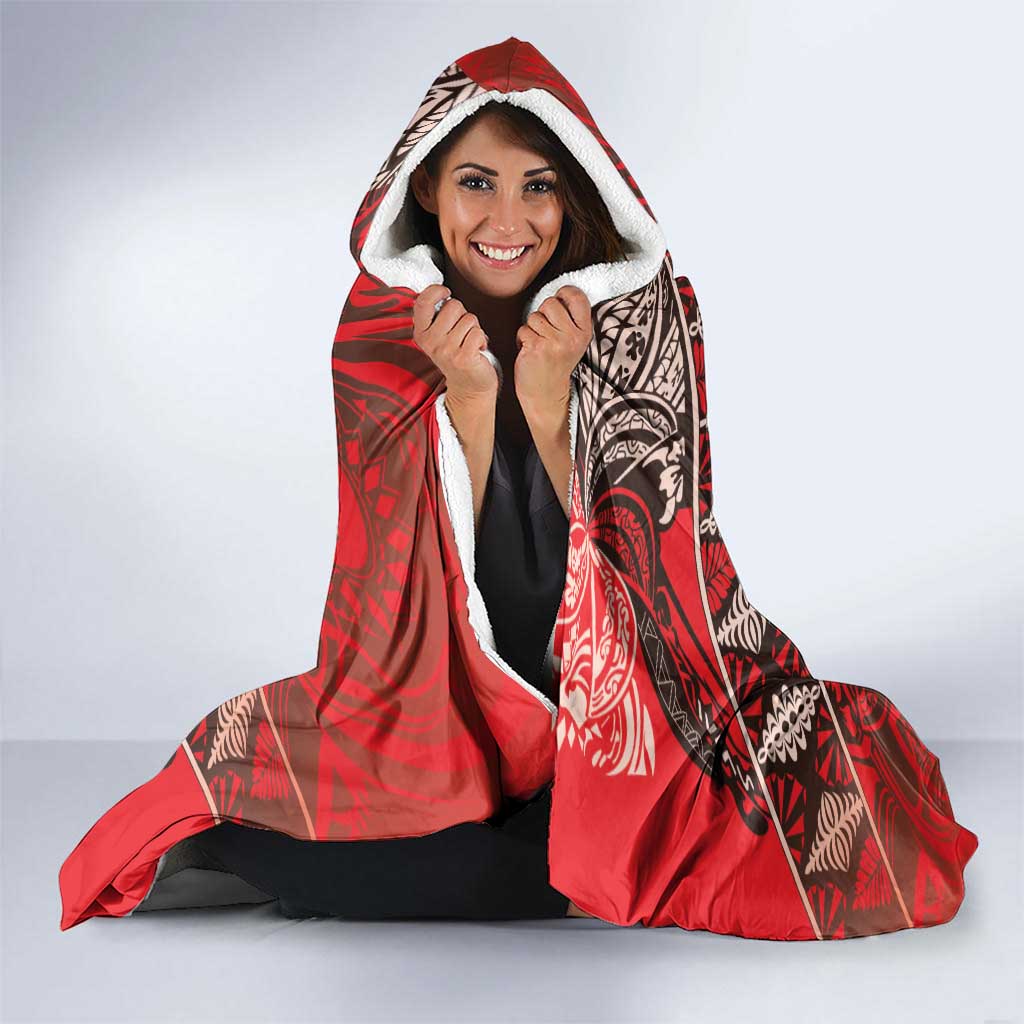 Vintage Ngatu Tribal Tonga Pattern Hooded Blanket LT9 - Polynesian Pride