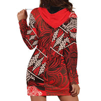 Vintage Ngatu Tribal Tonga Pattern Hoodie Dress - Polynesian Pride