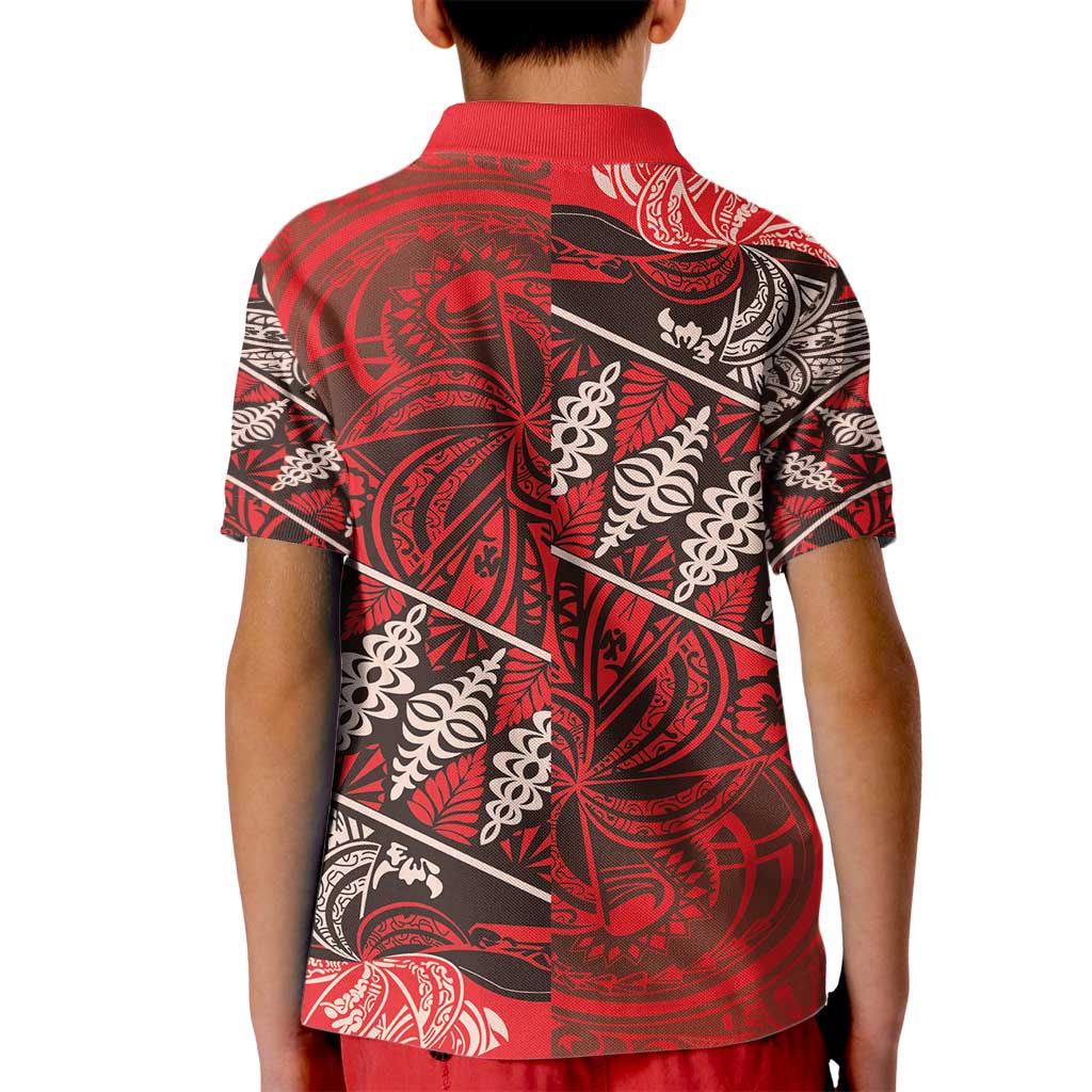 Vintage Ngatu Tribal Tonga Pattern Kid Polo Shirt LT9 - Polynesian Pride