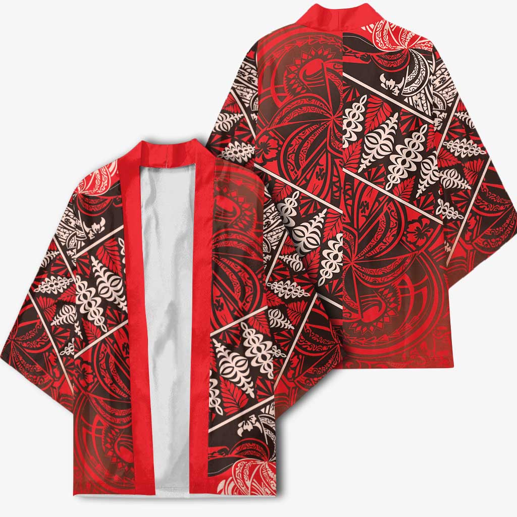 Vintage Ngatu Tribal Tonga Pattern Kimono LT9 - Polynesian Pride