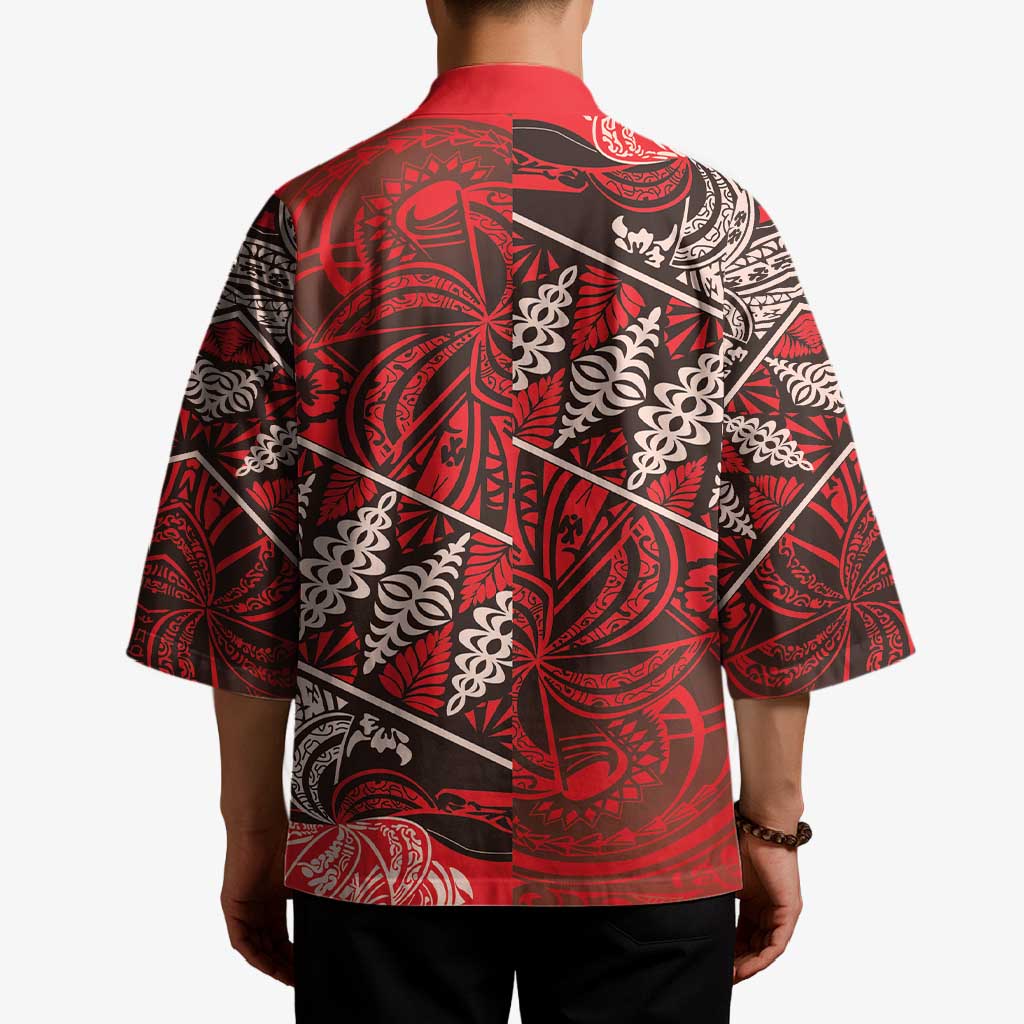 Vintage Ngatu Tribal Tonga Pattern Kimono LT9 - Polynesian Pride