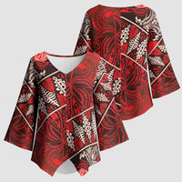 Vintage Ngatu Tribal Tonga Pattern Kimono Sleeve Blouse LT9 - Polynesian Pride