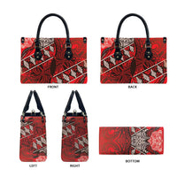 Vintage Ngatu Tribal Tonga Pattern Leather Bag - Polynesian Pride