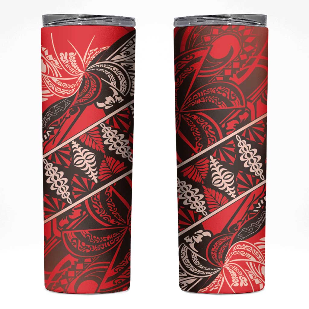 Vintage Ngatu Tribal Tonga Pattern Skinny Tumbler - Polynesian Pride